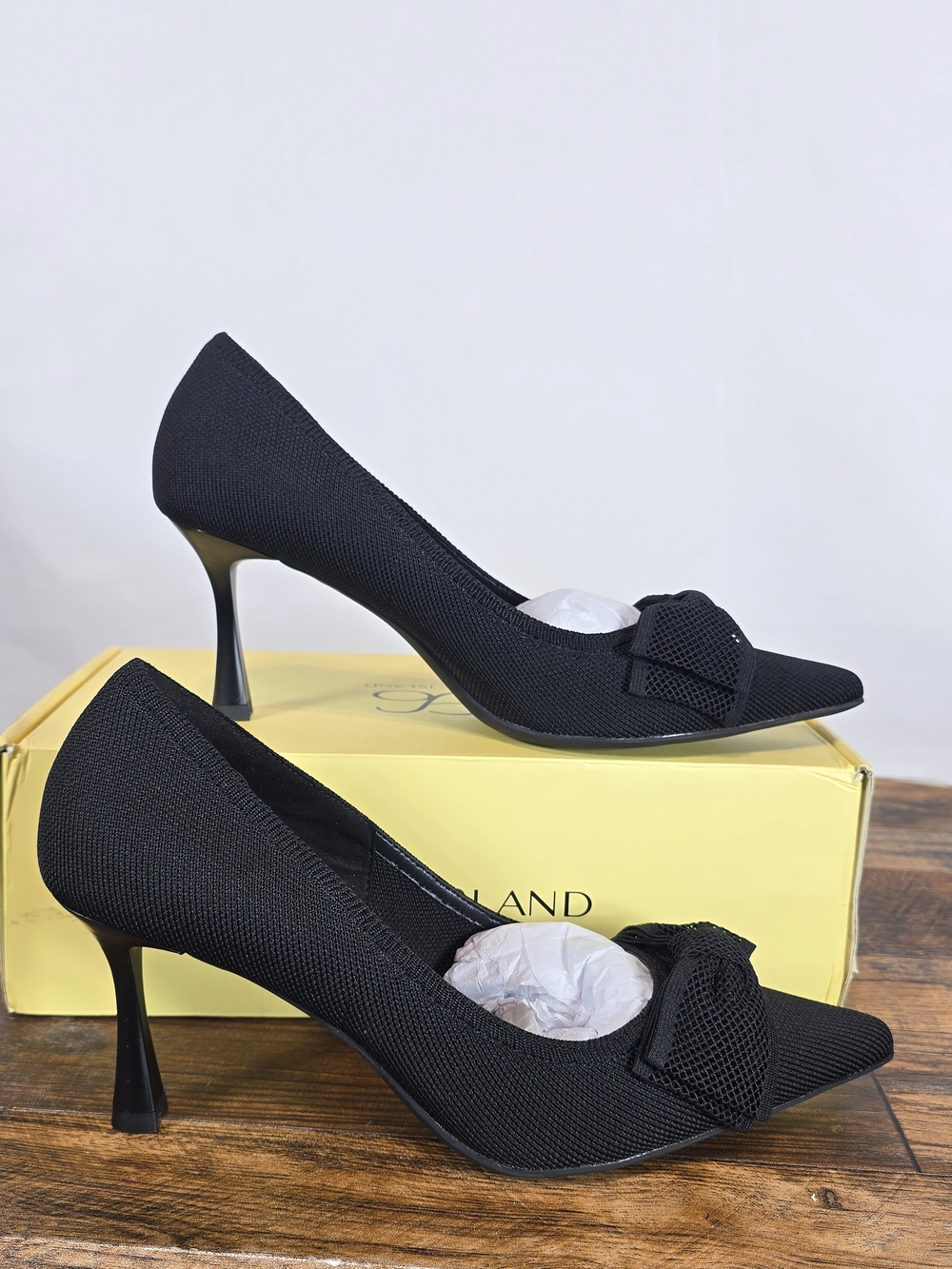 Cosy Island Classic Black Pointed Toe Pumps with Bow Detail Size 8.5 - Picture 6 of 16